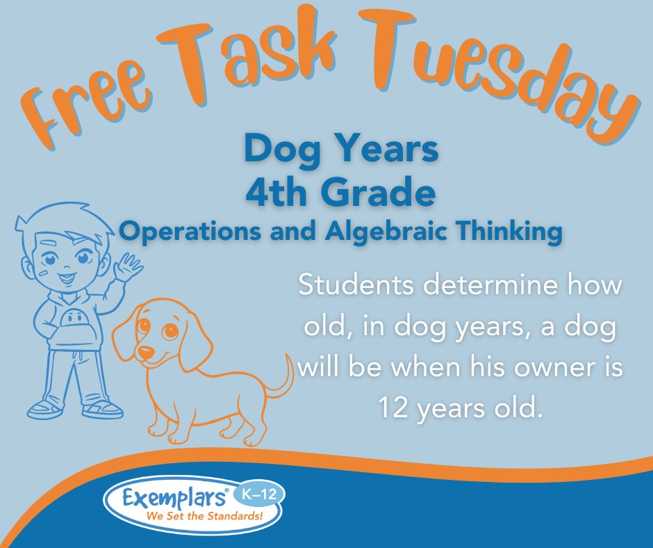 ExemplarsK12's tweet photo. 🐶 FREE math task for 4th graders!
Help students calculate a dog’s age in human years with “Dog Years”—a fun, real-world math challenge.

📥 Download: https://t.co/d2sLECnGZN

#FreeTaskTuesday #4thGradeMath #RealWorldMath #STEMeducation #Exemplars #ProblemSolving #DogYears https://t.co/hakAHp7Zlu