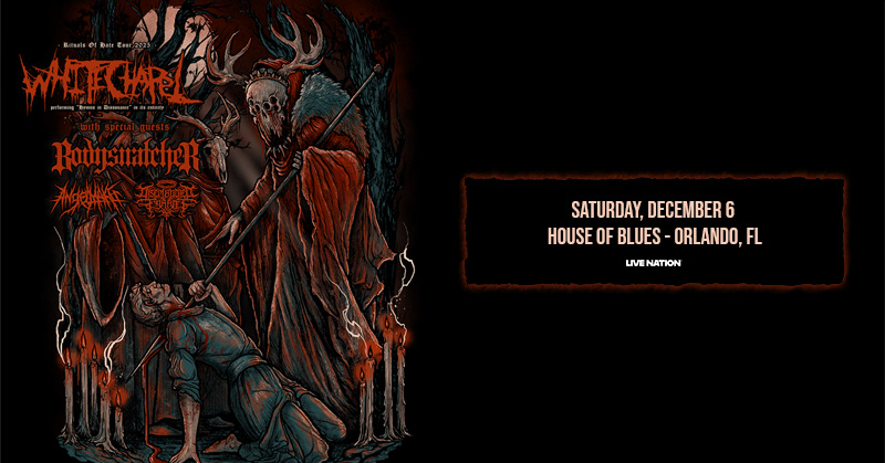 🤘JUST ANNOUNCED🤘 Whitechapel on Saturday, December 6th w/ special guests Bodysnatcher, AngelMaker and Disembodied Tyrant 🎶 Tickets on sale Friday, May 30th at 10am local! 🔗 livemu.sc/3ZAxHwF 🎟

Live Nation Presale • TODAY • 12PM (Code: FREESTYLE)