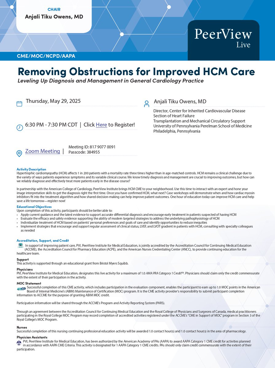 Join us THIS Thursday to Level Up Diagnosis and Management of HCM in your cardiology practice. 

Register to receive CME credit today: Iowa ACC Chapter - Home.