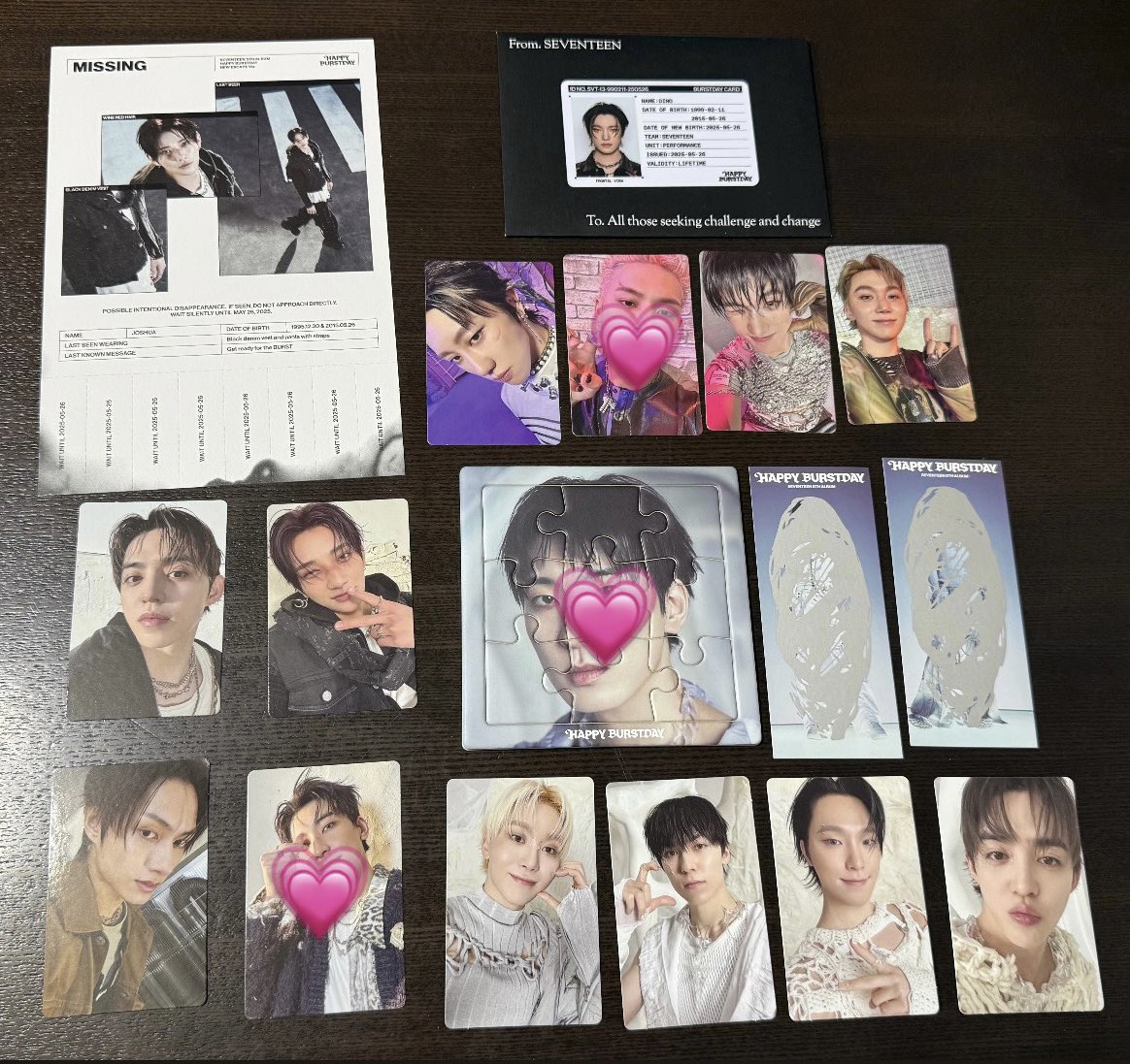 everyone_sa7's tweet photo. ［交換］SEVENTEEN セブチ HAPPY BURSTDAY  封入 トレカ IDカード

譲：エスクプス  ジョシュア ジュン ミンハオ      ミョンホ ドギョム スングァン バーノン ディノ

求：ウォヌ (異種可)

スクラッチは🐱🍊所持してます

郵送での交換希望
お気軽にお声掛けください✨️ https://t.co/HtIWIAZ5HE