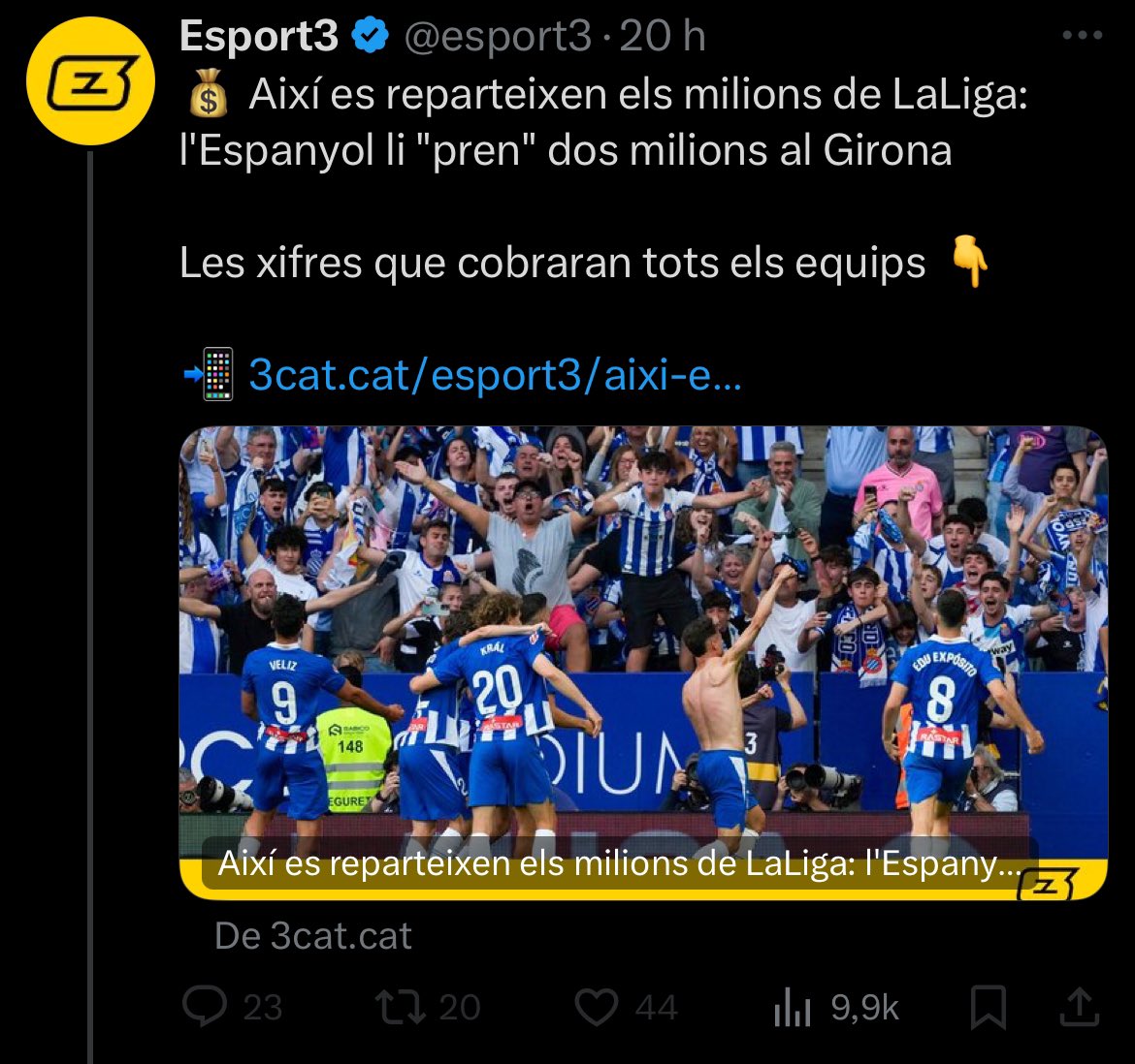 Avuí Esport 3 està fent una masterclass d’ètica periodistica 😍