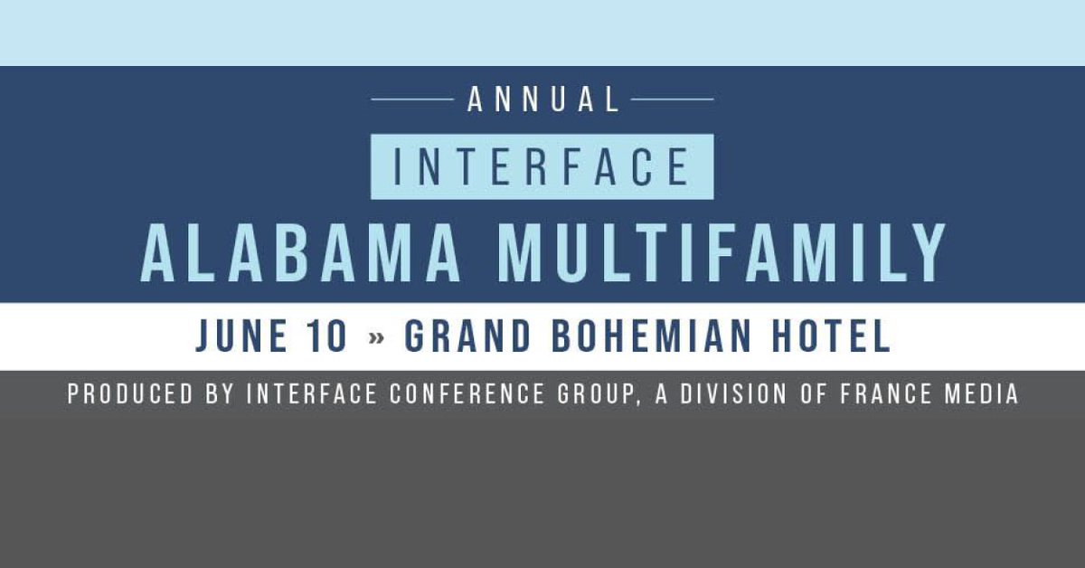 InterFace Conference (@interfacegroup) on Twitter photo Only a few weeks away — the InterFace Alabama Multifamily conference on June 10, 2025, at Grand Bohemian Hotel!
Register now & save! ow.ly/qsJt50VBelg
<a href="/SREBusiness/">SREB Editor</a> <a href="/MFAffordableHB/">Multifamily & Affordable Housing Business</a> <a href="/InterFaceGroup/">InterFace Conference</a> <a href="/REBusiness/">France Media, Inc.</a> Only a few weeks away — the InterFace Alabama Multifamily conference on June 10, 2025, at Grand Bohemian Hotel!
Register now & save! ow.ly/qsJt50VBelg
<a href="/SREBusiness/">SREB Editor</a> <a href="/MFAffordableHB/">Multifamily & Affordable Housing Business</a> <a href="/InterFaceGroup/">InterFace Conference</a> <a href="/REBusiness/">France Media, Inc.</a>
