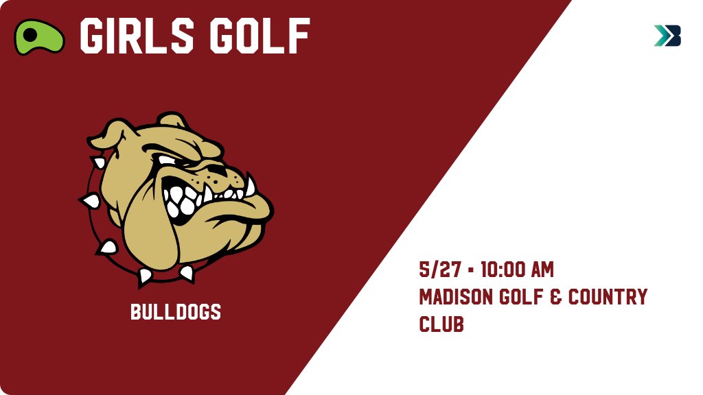 Girls Golf (Varsity) Meet Day! - Check out the event preview for the Milbank Bulldogs. It starts at 10:00 AM and is at Madison Golf &amp; Country Club. gobound.com/sd/sdhsaa/girl…