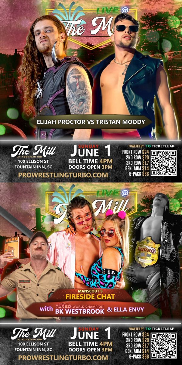 IWE Pro (@iwepro) on Twitter photo β οΈπ¨β οΈπ¨
ATTENTION
β οΈπ¨β οΈπ¨
Calling All Wrestling Fans Around the Carolinas. Pro Wrestling Turbo has a Massive Event this Sunday in Fountain Inn, SC
Main Event
IWE Women's Title
<a href="/sadhooligan/">brittany jade</a> vs
<a href="/EricaWrestles/">Erica Leigh</a>
Don't Miss This Incredible Event! <a href="/WrestlingTurbo/">Pro Wrestling TURBO</a> β οΈπ¨β οΈπ¨
ATTENTION
β οΈπ¨β οΈπ¨
Calling All Wrestling Fans Around the Carolinas. Pro Wrestling Turbo has a Massive Event this Sunday in Fountain Inn, SC
Main Event
IWE Women's Title
<a href="/sadhooligan/">brittany jade</a> vs
<a href="/EricaWrestles/">Erica Leigh</a>
Don't Miss This Incredible Event! <a href="/WrestlingTurbo/">Pro Wrestling TURBO</a>