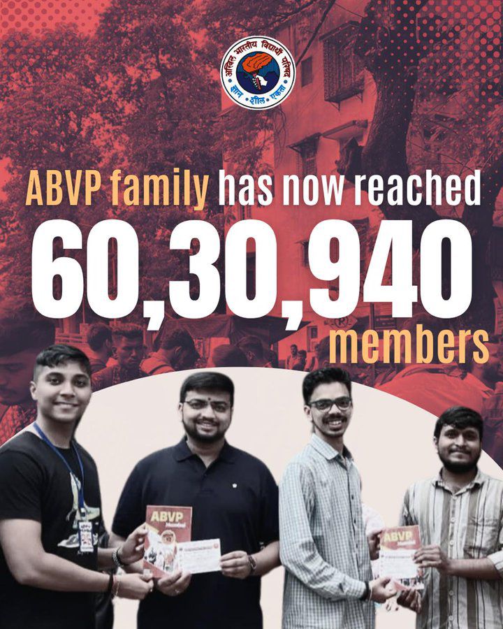 Parishad Parivar is now 60,30,940 members! ✨ #ABVPNECRaipur