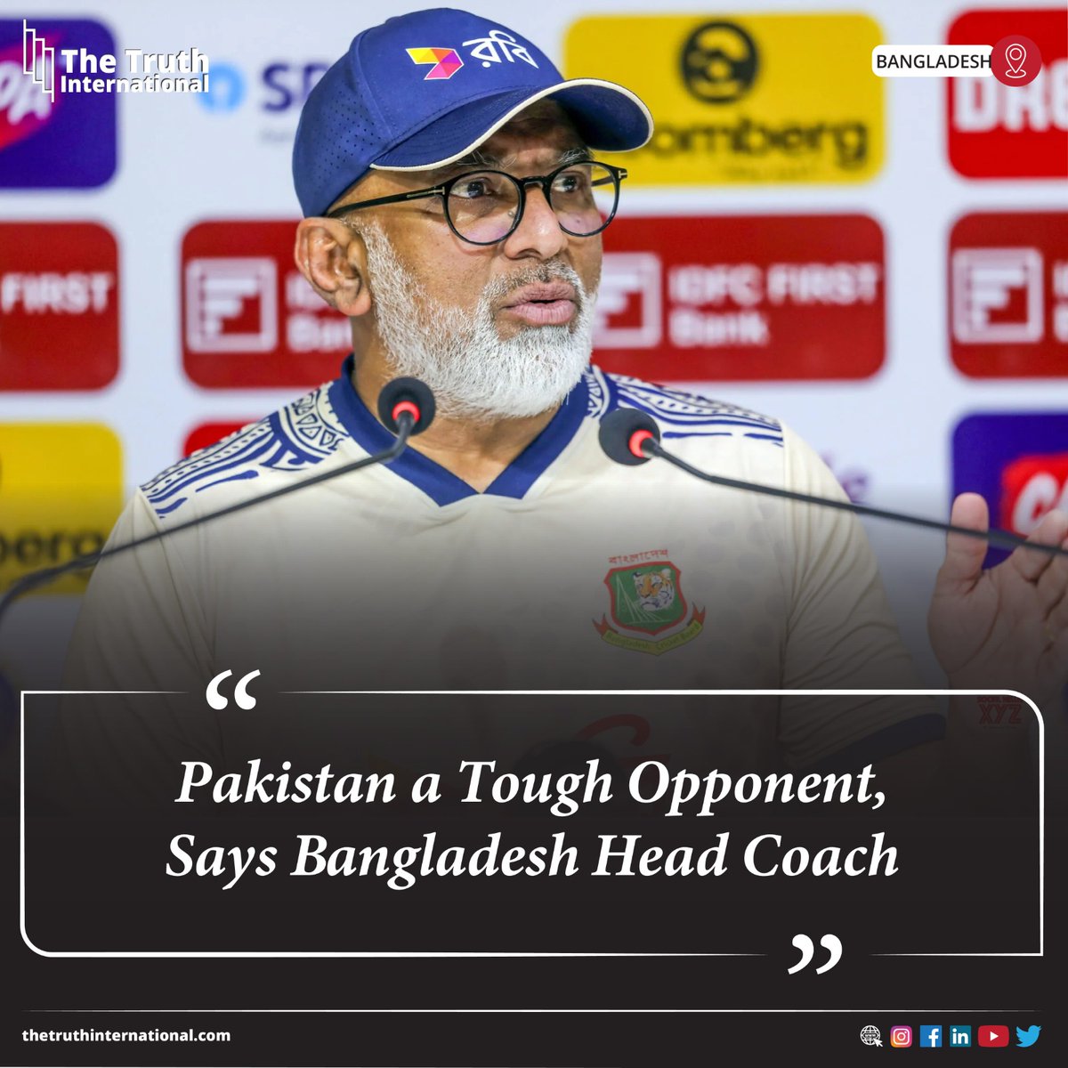 ttimagazine's tweet image. Pakistan a Tough Opponent, Says Bangladesh Head Coach

For Detail
thetruthinternational.com/sports/pakista…

#pakistan #tough #opponent #bangladesh #dead #coach #tti