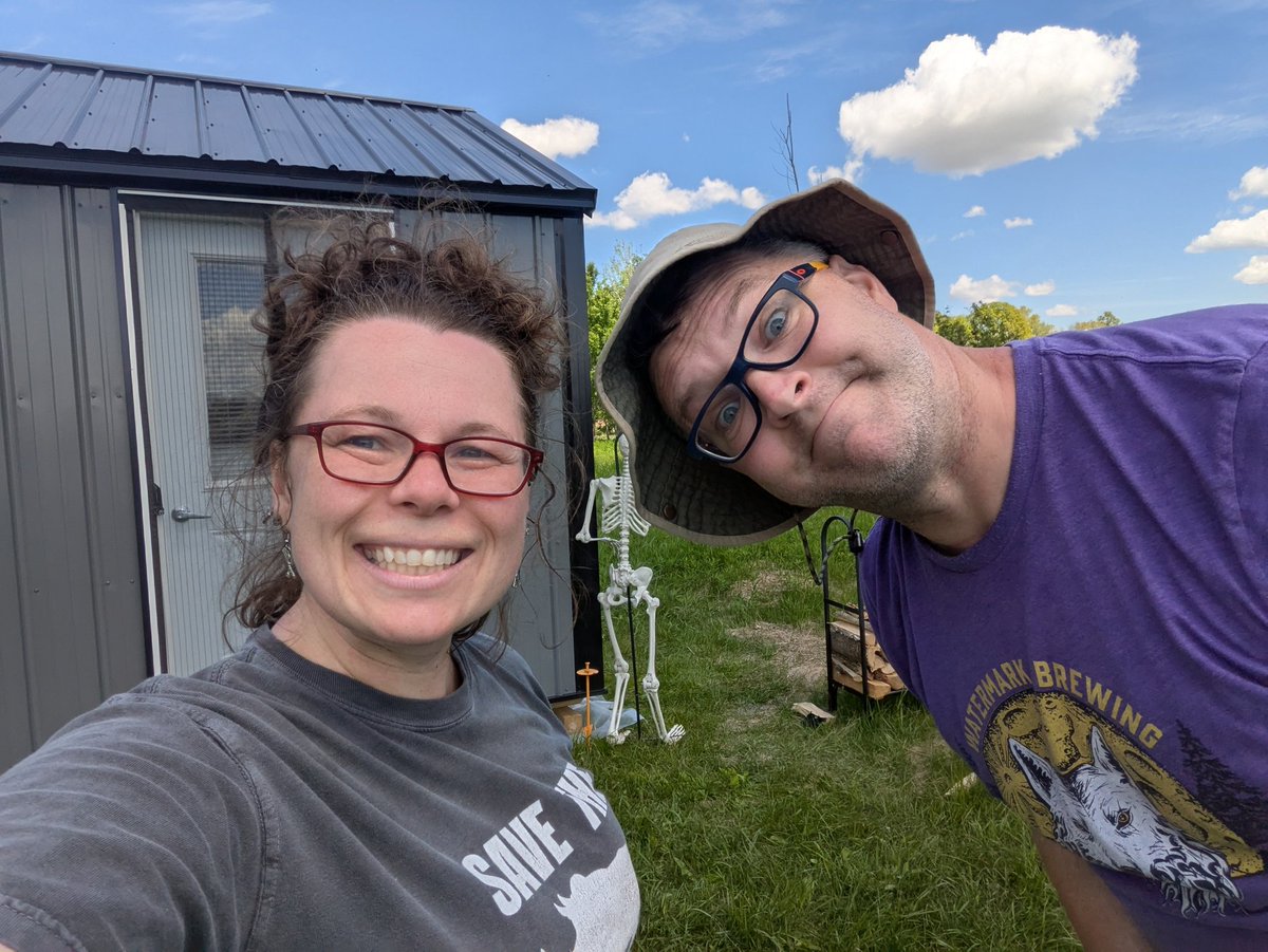 Another weekend of PROGRESS on our Wisconsin 'Shabin' as we now even have an outhouse! #2025goals #husbandwife
