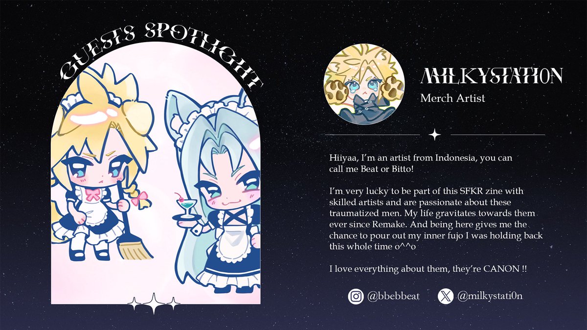 Time to share some of our wonderful guests we have for our zine!! First is our amazing <a href="/milkystati0n/">bitto𖦹</a> !! Check out her work and look forward to what she’ll create!! ✨✨