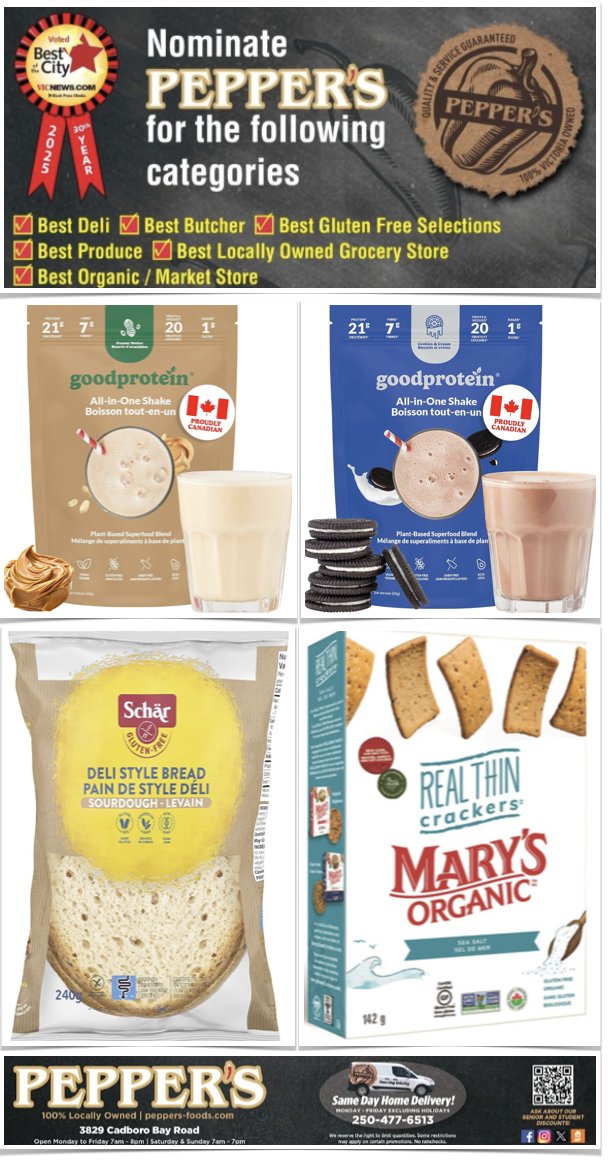 The Celiac Scene (@theceliacscene) on Twitter photo 🥇 <a href="/PeppersFoods/">Pepper's Foods</a>! #1 for Gluten-Free Goodies! bit.ly.ly/PeppersGFFlyer
🥇 Best of the City Nominations are under way! Think of Pepper’s for Best Gluten-Free Selections!
🥇 See vicnews.secondstreetapp.com/Best-of-the-Ci…
#Peppers #glutenfree #shopping #celiac #cadborobay #uvic #sale #bestofthecity 🥇 <a href="/PeppersFoods/">Pepper's Foods</a>! #1 for Gluten-Free Goodies! bit.ly.ly/PeppersGFFlyer
🥇 Best of the City Nominations are under way! Think of Pepper’s for Best Gluten-Free Selections!
🥇 See vicnews.secondstreetapp.com/Best-of-the-Ci…
#Peppers #glutenfree #shopping #celiac #cadborobay #uvic #sale #bestofthecity