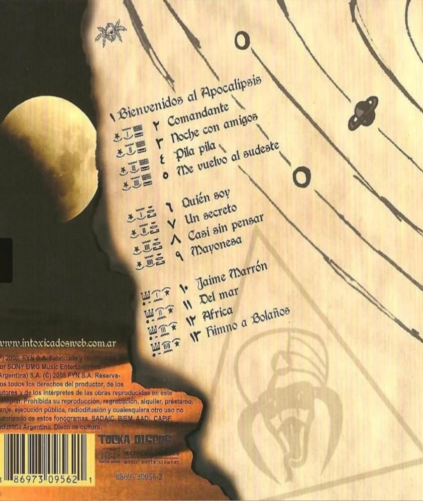 Un día como hoy pero del 2008 "Intoxicados" lanzaba su último y cuarto disco titulado "El exilio de las especies". Pity presentó este álbum frente a la prensa con una cabra en sus brazos.

¿Cuál es tu tema preferido de este disco?