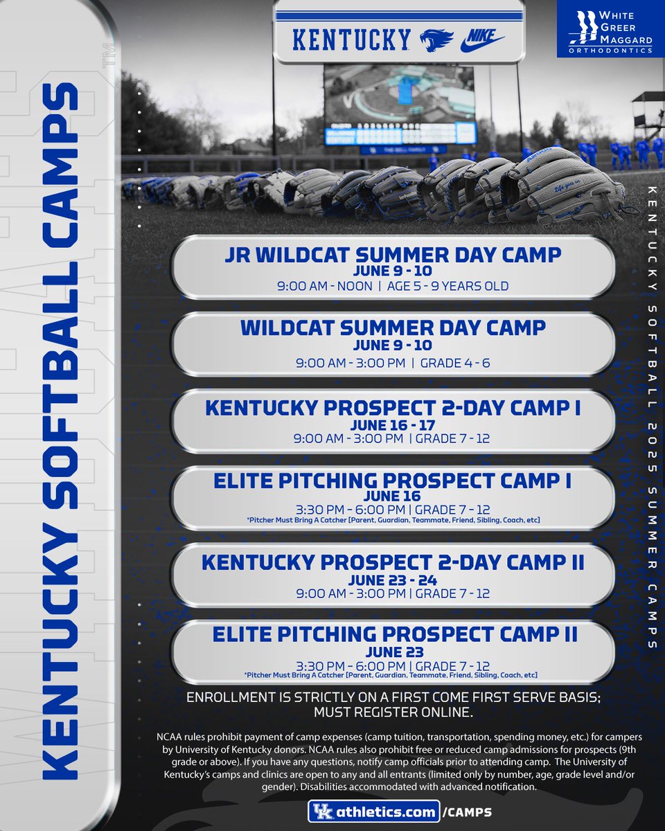 Kentucky Softball (@uksoftball) on Twitter photo Just a few spots left! Be sure to sign up at Ukathletics.com/camps πΌ Just a few spots left! Be sure to sign up at Ukathletics.com/camps πΌ
