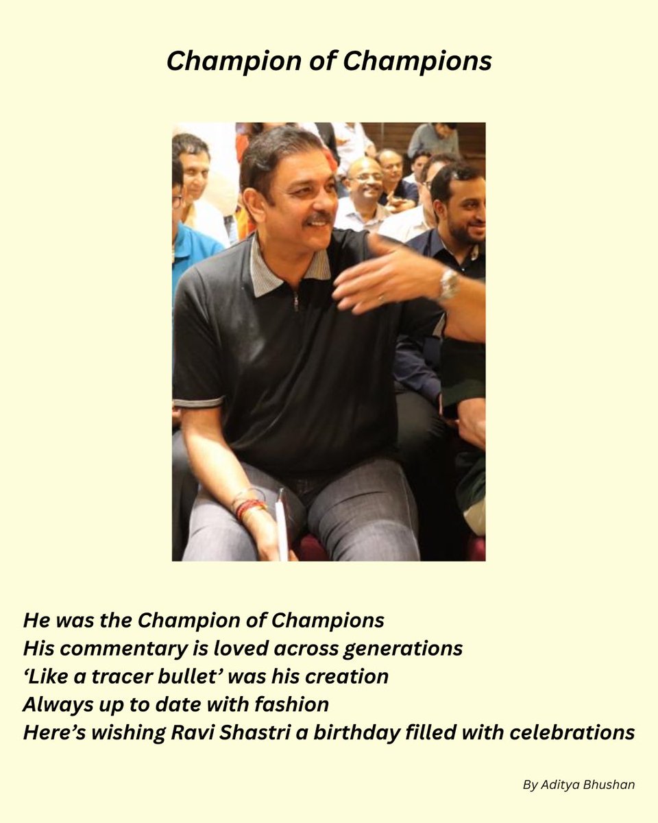 AdityaBhushan3's tweet image. Wishing @RaviShastriOfc a very Happy Birthday and a healthy year ahead