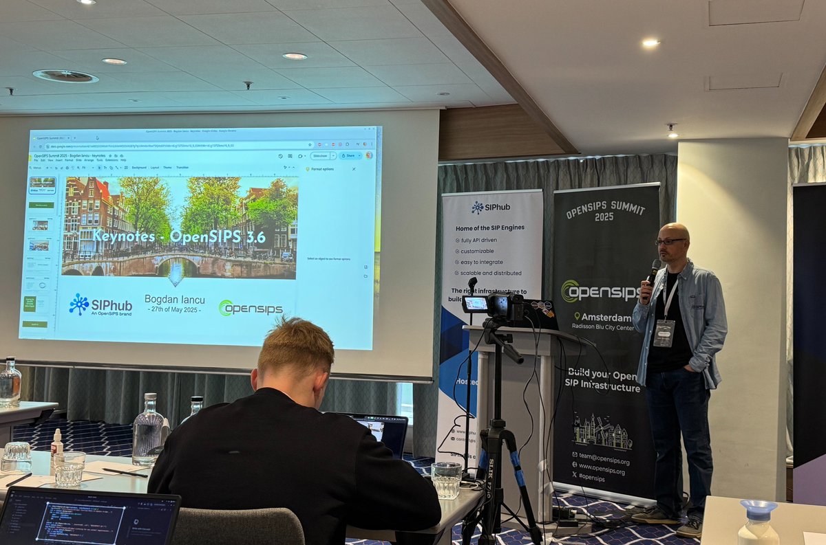 SiperbDotCom's tweet image. Day 1 - OpenSIPS Summit 2025. 🎉 Great venue and interesting presentations. #OpenSIPS #VoiP #Softphone #WebRTC