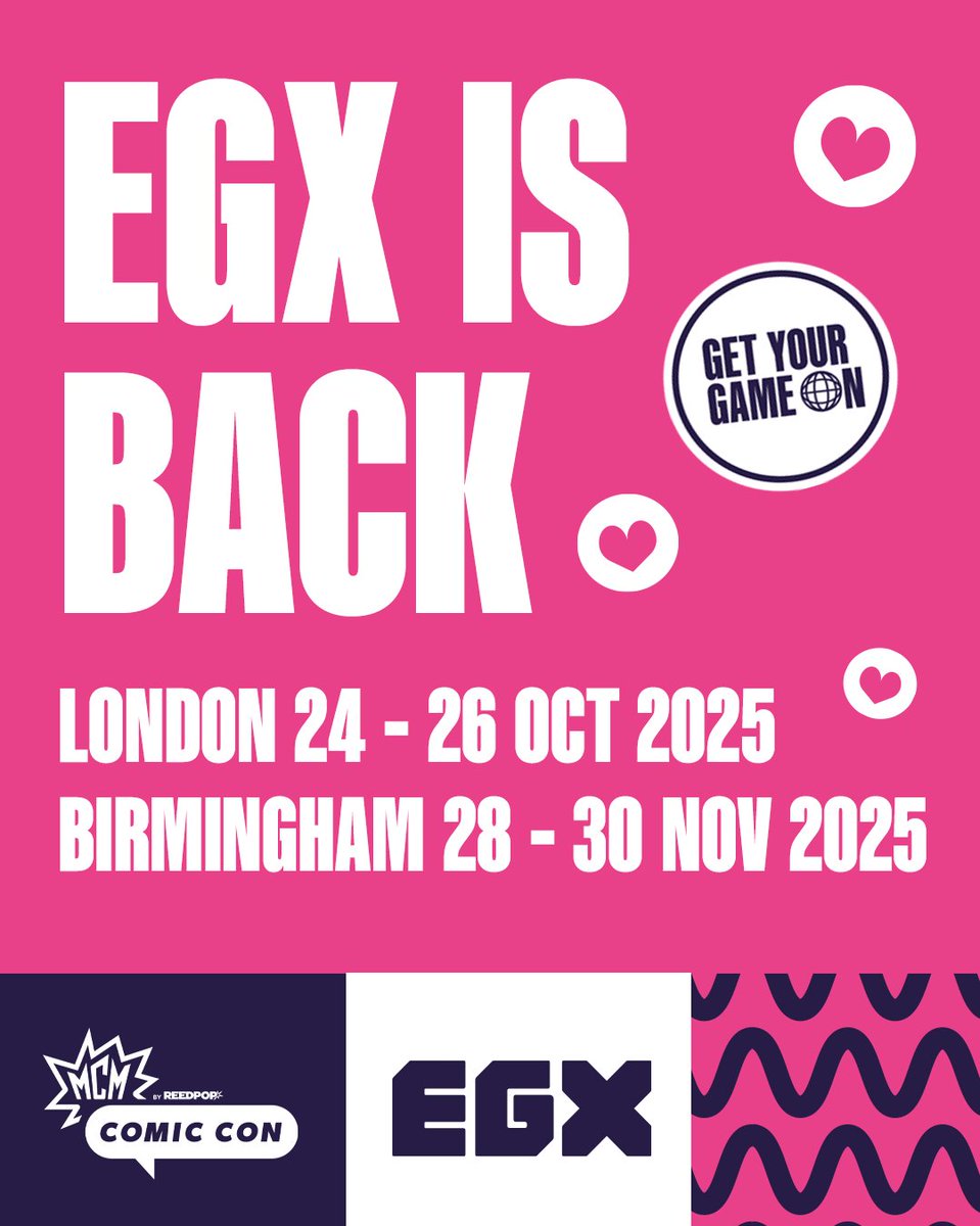 EGX (@egx) on Twitter photo EGX is BACK in 2025! 🤩
📍 MCM London at Excel 24 - 26 Oct 2025
📍 MCM Birmingham at NEC 28 - 30 Nov 2025
Tickets for London are available now, and Birmingham tickets will be available on 5 June: showclix.com/event/mcm-comi… EGX is BACK in 2025! 🤩
📍 MCM London at Excel 24 - 26 Oct 2025
📍 MCM Birmingham at NEC 28 - 30 Nov 2025
Tickets for London are available now, and Birmingham tickets will be available on 5 June: showclix.com/event/mcm-comi…