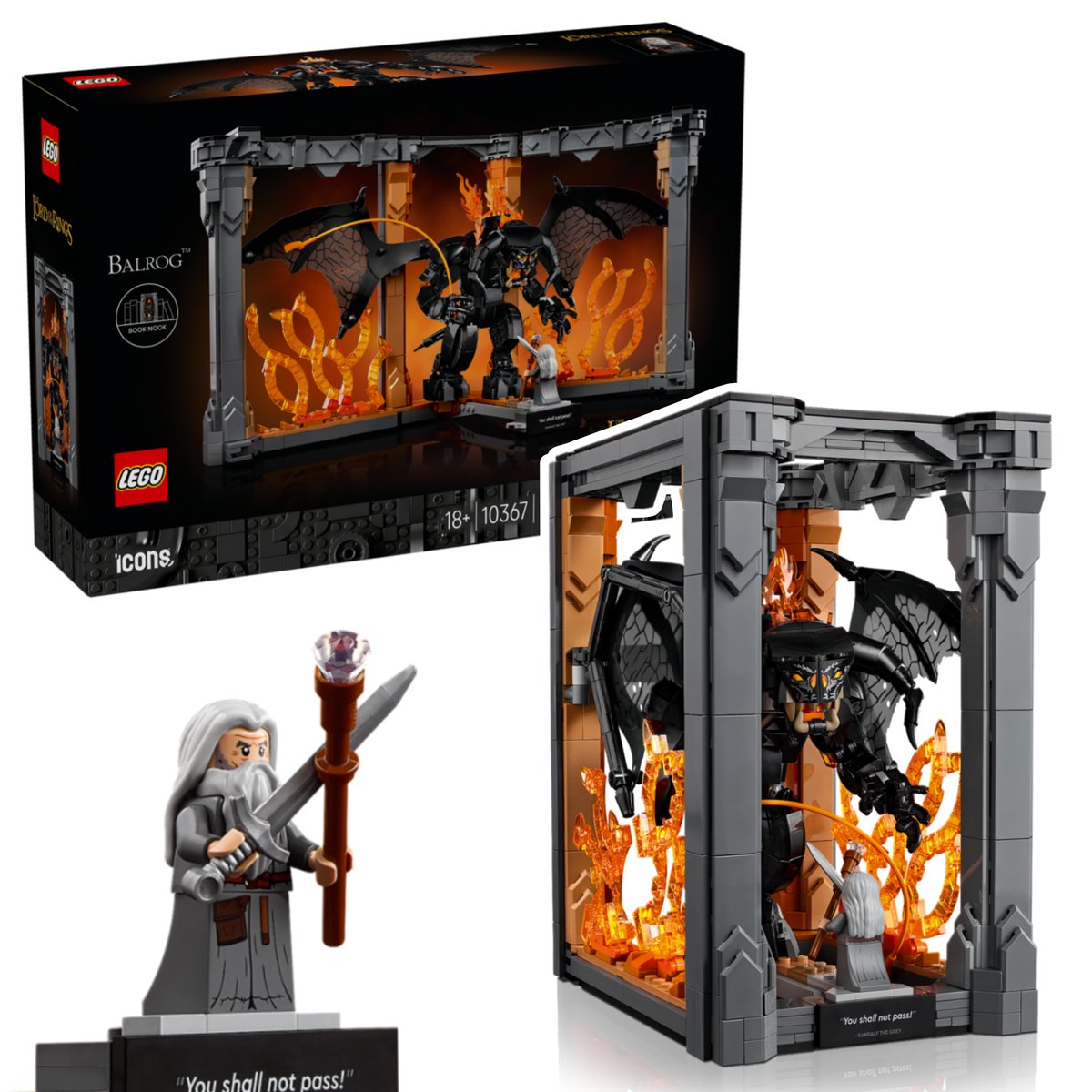 Falconbricks's tweet photo. New LEGO Lord of the Rings Balrog Book Nook revealed!

Release: June 1st
Price: $129.99
Pieces: 1201

#legonews #lotr #legoleaks #lordoftherings #books #lego https://t.co/zfu8mRSPep