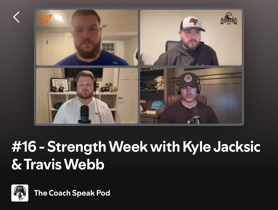 Kyle Jacksic (@kylejacksic) on Twitter photo Big thank you to some great friends <a href="/_Coach_Martin_/">Dustin Martin</a> & <a href="/Coach_JBolt/">Jamie Bolton</a> for having me on <a href="/coachspeak_pod/">Coach Speak</a> alongside <a href="/Coach_TWebb/">ᴛʀᴀᴠɪꜱ ᴡᴇʙʙ</a> as part of Strength Week! Peel back the curtains on how we utilize tech, differentiate programs, and return to play concepts at <a href="/CharChristAD/">Charlotte Christian Athletics</a>!
Listen here: Big thank you to some great friends <a href="/_Coach_Martin_/">Dustin Martin</a> & <a href="/Coach_JBolt/">Jamie Bolton</a> for having me on <a href="/coachspeak_pod/">Coach Speak</a> alongside <a href="/Coach_TWebb/">ᴛʀᴀᴠɪꜱ ᴡᴇʙʙ</a> as part of Strength Week! Peel back the curtains on how we utilize tech, differentiate programs, and return to play concepts at <a href="/CharChristAD/">Charlotte Christian Athletics</a>!
Listen here: