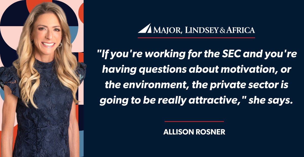 There are a variety of reasons SEC staffers are currently on the job market. Allison Rosner shared with Regulatory Compliance Watch the five major motives she has heard driving their departures.
bit.ly/3Fss50D

#mlaglobal #jobmarket #lawjobs
