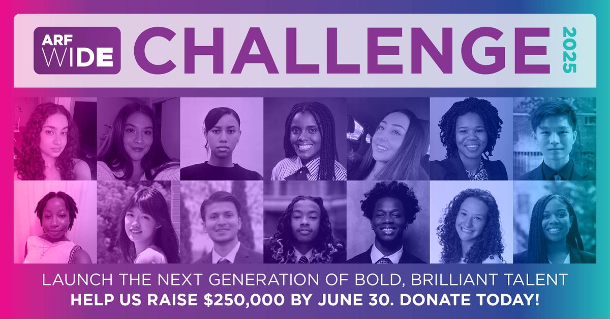 The ARF WIDE Challenge is on. Help us expand opportunities for the next generation of diverse talent in marketing, media, and insights. Your support directly impacts the number of scholars we can prepare for internships and entry-level success. Learn more: bit.ly/arfWIDE
