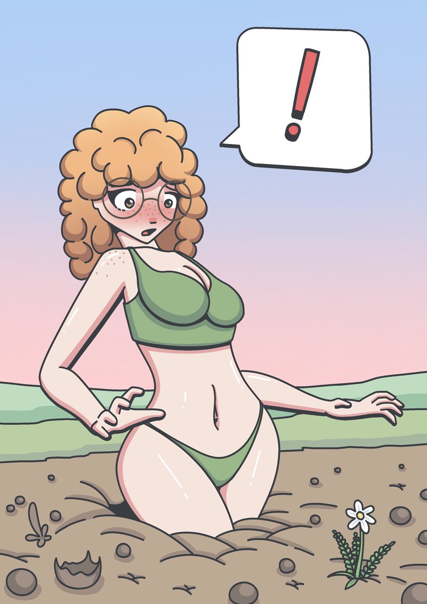 My new OC, Ember, sinking in soft mud 

How cute!