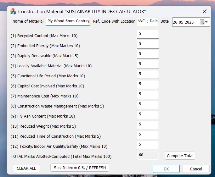 anil_chadha's tweet image. The Sustainability Index of construction materials has 12 parameters detailed as in the picture. &quot;Sustainability Index of Construction Materials&quot; is a tool for providing thrust for re-engineering the manufacturing for reduced environmental footprint.