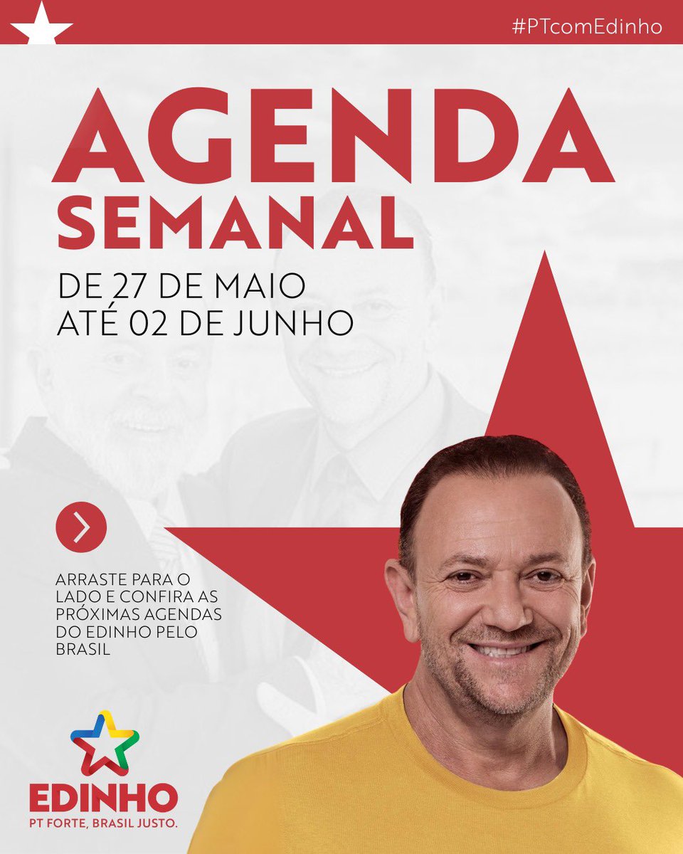 edinhosilva's tweet photo. Mais uma semana de diálogo com a militância, entrevistas, debates e plenárias pelo Brasil!
Hoje estarei ao vivo em canais de comunicação importantes, como a TVT e o UOL. Não perca!
#PTcomEdinho #PT #PTBrasil #eleiçõesPT #futurodoPT #presidenteLula #LulaPT #ptfortebrasiljusto https://t.co/pxGUdMCkKR