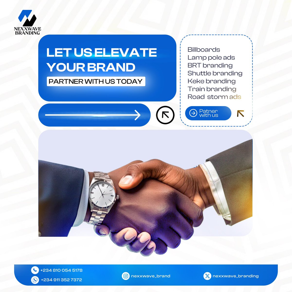 NexxwaveB's tweet photo. Your brand deserves more than just visibility — it deserves to STAND OUT.

From billboards to BRTs, kekes to lamp poles, we turn your ideas into attention-grabbing campaigns that move with the city. Let's help you dominate the streets and stay top of mind.

Partner with us today. https://t.co/2Qd0873JBj
