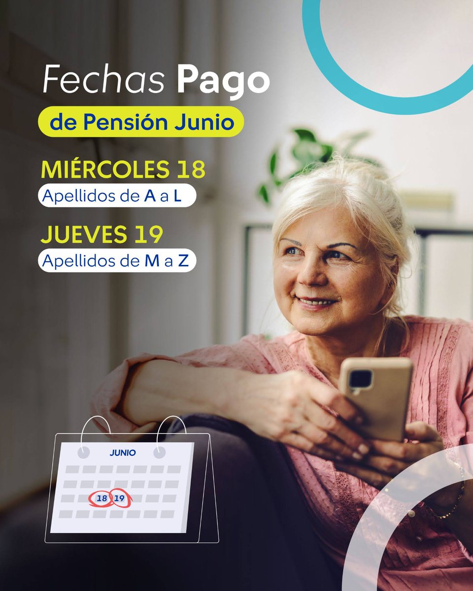 AFP_Capital's tweet image. ¡Afiliados! Les compartimos las fechas de pago de pensiones para este mes de junio 2025 y el resto del año. ¡Tomen nota! ✍️