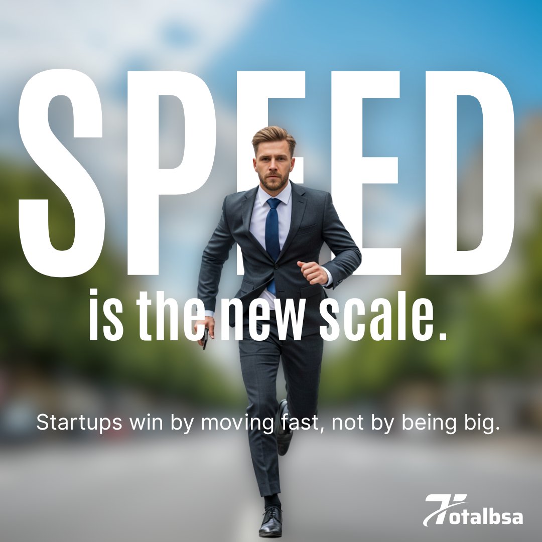 Totalbsa's tweet image. Scale with speed, not size.
That’s how startups win.
#SpeedOverScale #StartupEdge #MoveFaster #GrowthMindset #DisruptiveThinking #TBS