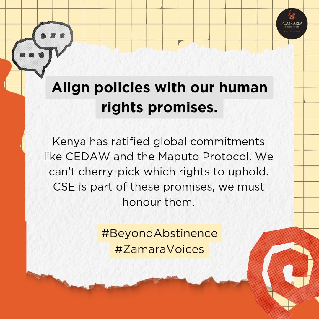 Sexuality education isn’t taboo—it’s necessary. It’s how we reduce harm and build a safer, informed society.
#BeyondAbstinence #ZamaraVoices <a href="/Zamara_fdn/">Zamara Foundation</a>