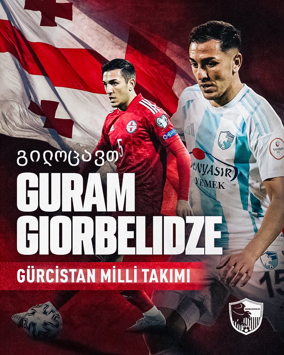 Erzurumsporumuzun deneyimli oyuncusu Guram Giorbelidze gösterdiği performansla Gürcistan Milli takımı aday kadrosuna davet edildi. Tebrikler, başarılar Guram Giorbelidze 🇬🇪 💙🤍 💪