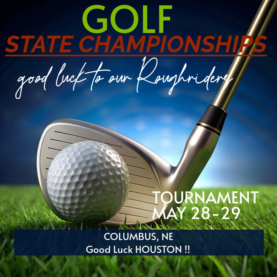Houston is on his way to Columbus for the State Golf Meet! He will compete on Wednesday and Thursday in Columbus! Good Luck to him as he competes against the state's best golfers! Go get'm Houston!!!!!