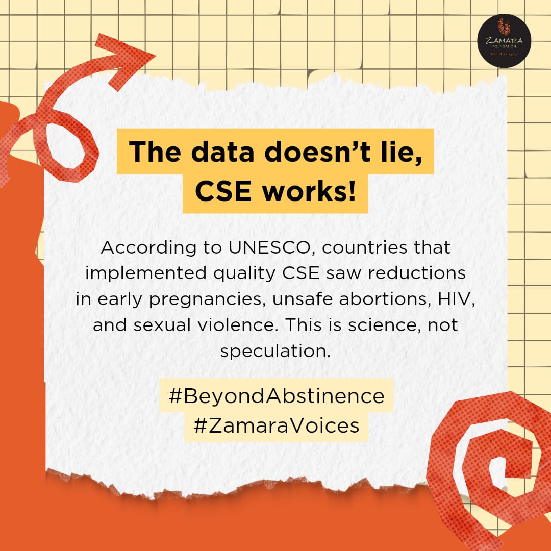 CSE addresses not just biology, but relationships, consent, boundaries, and identity. <a href="/Zamara_fdn/">Zamara Foundation</a> #BeyondAbstinence #ZamaraVoices