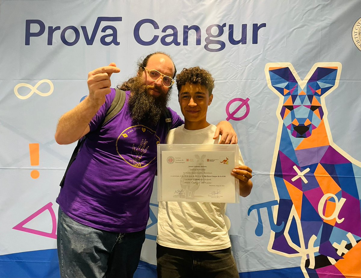 Ins4Cantons's tweet photo. Toni, alumne de 4t d’ESO, ha quedat 7è de Catalunya a la 30a edició de les Proves Cangur!
Repetint l’èxit de l’any passat, demostra talent i passió per les mates. Enhorabona!

#4Cantons #ProvesCangur #Matemàtiques #Secundària #Ins4Cantons https://t.co/JuZakLDaSw
