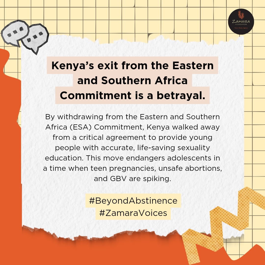At a time when young people face rising harm, Kenya must lead with courage, not retreat in fear. Step back in. Recommit. Rebuild.
#ZamaraVoices #BeyondAbstinence 
<a href="/Zamara_fdn/">Zamara Foundation</a>