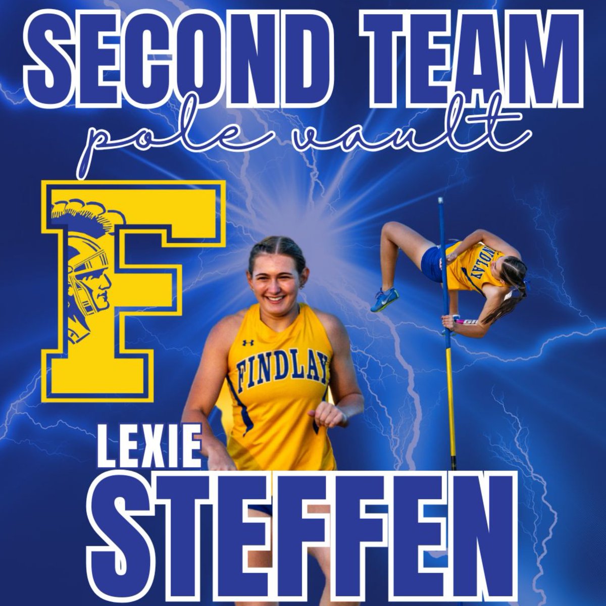 Congrats to Lexie Steffen on earning Second Team NLL honors in the pole vault! 🎉 Your hard work and determination continue to raise the bar. Well deserved! #TrojanTrue