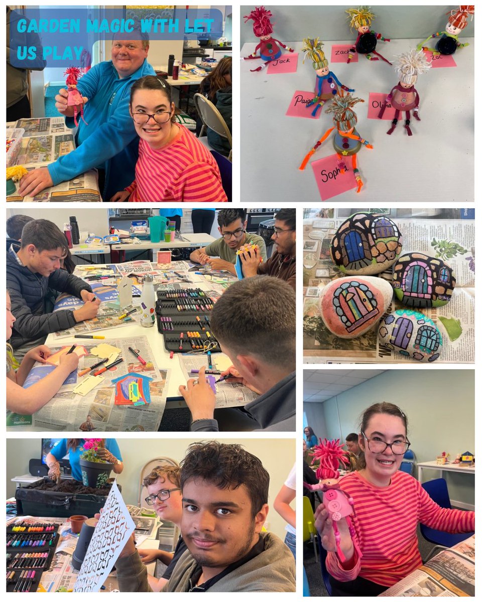 The rain didn't stop our garden magic today, our children got creative in the office, from fairy doors and gnome pots to bird feeders and more. imagination was in full bloom and so were our flower pots!!

#LetUsPlay #sendsupport #inclusiveplay #Creativekidsa #Gardencrafts #fun