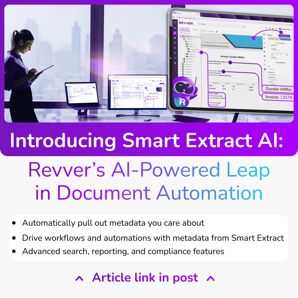 RevverDocs's tweet image. At the pace the business world moves today, efficiency isn’t just a goal-it’s a necessity. Revver is excited to announce the launch of Smart Extract, our new AI-powered feature that will transform how you manage and process documents. 

Read on here: lnkd.in/ghpbVtkS