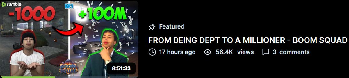 Thanks to (<a href="/thelumpypotato/">LumpyPotatoX2</a> &amp; <a href="/Deafgamergirl/">DeafGamerGirl</a>)

For the raid that I received yesterday Night where we went from 5 views to 500+views 

And <a href="/GamingOnRumble/">Gaming on Rumble 🏴‍☠️</a> for choosing my stream on the Editor Picks where the stream went more crazy at the moment.

W <a href="/rumblevideo/">Rumble 🏴‍☠️</a> <a href="/GamingOnRumble/">Gaming on Rumble 🏴‍☠️</a>