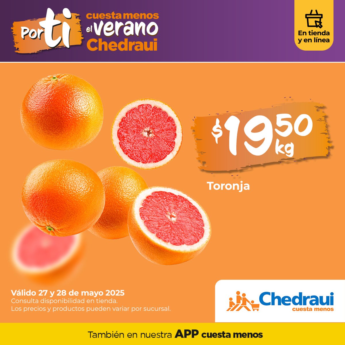 ¡Llegaron nuestros días favoritos! 🍅 Corre por tus frutas y verduras al #MartiMiércoles de Chedraui 🛒💜

#PorTi #ElVeranoEnChedraui #CuestaMenos