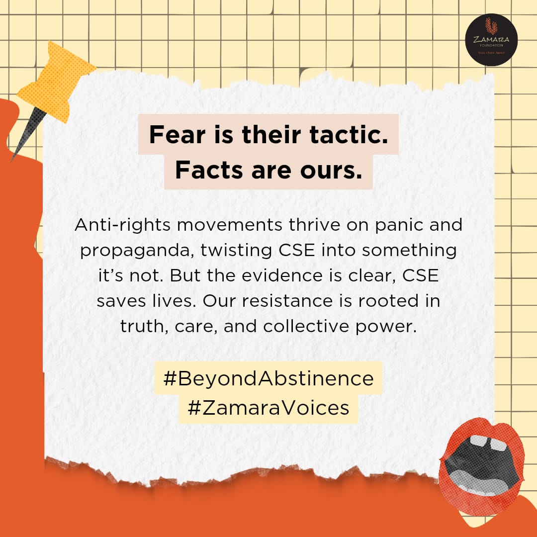 Opposition to Comprehensive Sexuality Education is always rooted in misinformation and Fear But data and lived realities are on side. Let's stand firm,speak truth and center young people's needs.
#BeyondAbstinence 
#ZamaraVoices