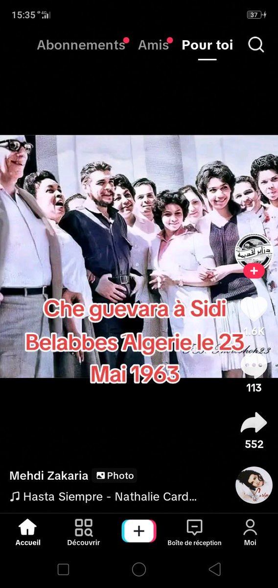 - Algérie : 
Le grand révolutionnaire   Ernesto Che Guevara à Sidi Bel-Abbès en Algérie le 23 mai 1963 .