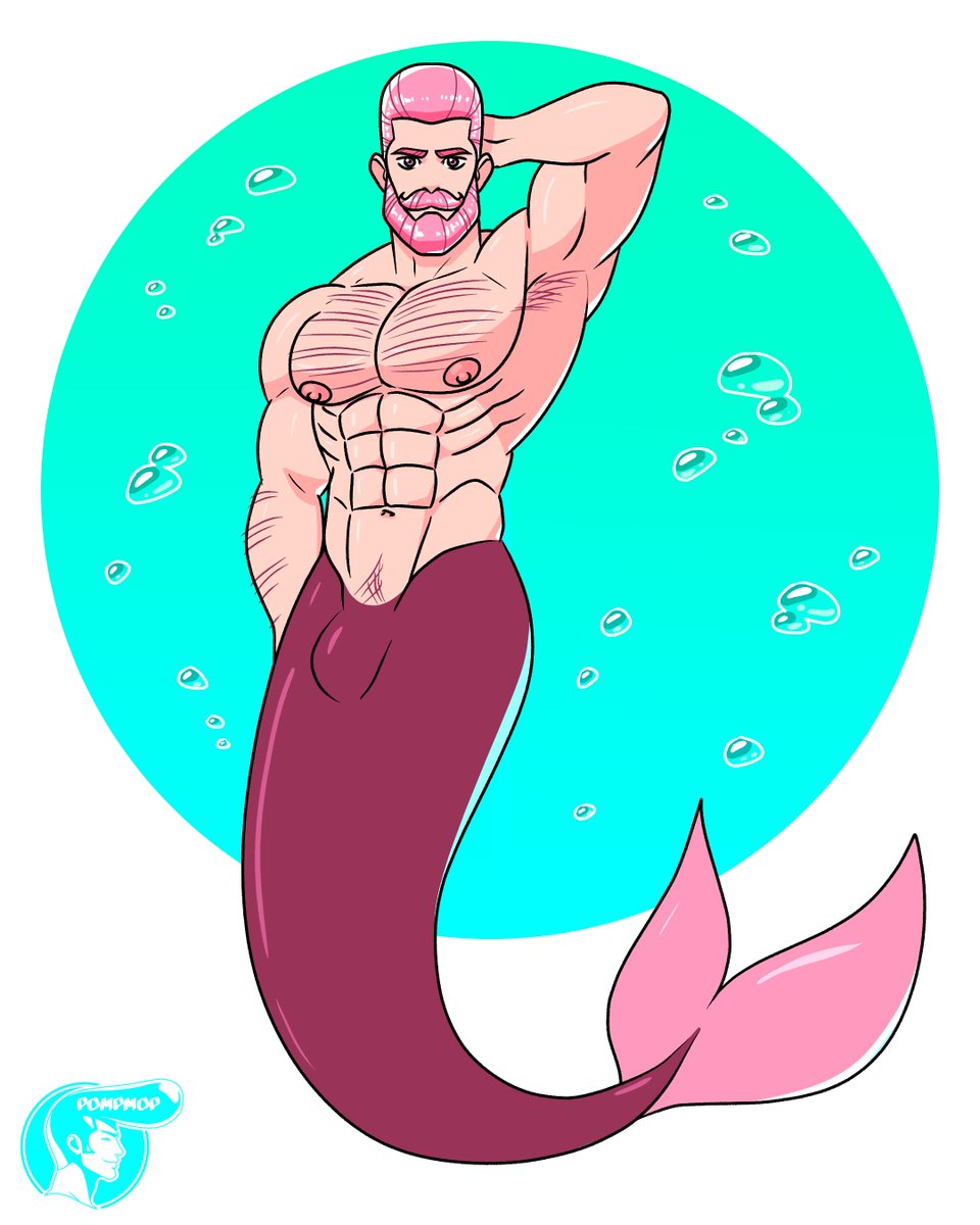 Buff, bearded merman with a bit of body hair this time!

Went up on Patreon a while back, so if you're a fan, please pledge your support!

discord.gg/eKdEhb9S
patreon.com/pompmop

#MerMay #mermaid #merman #mermaids #mermen #gayart #lgbtart #queerart #lgbtqart #pompadour