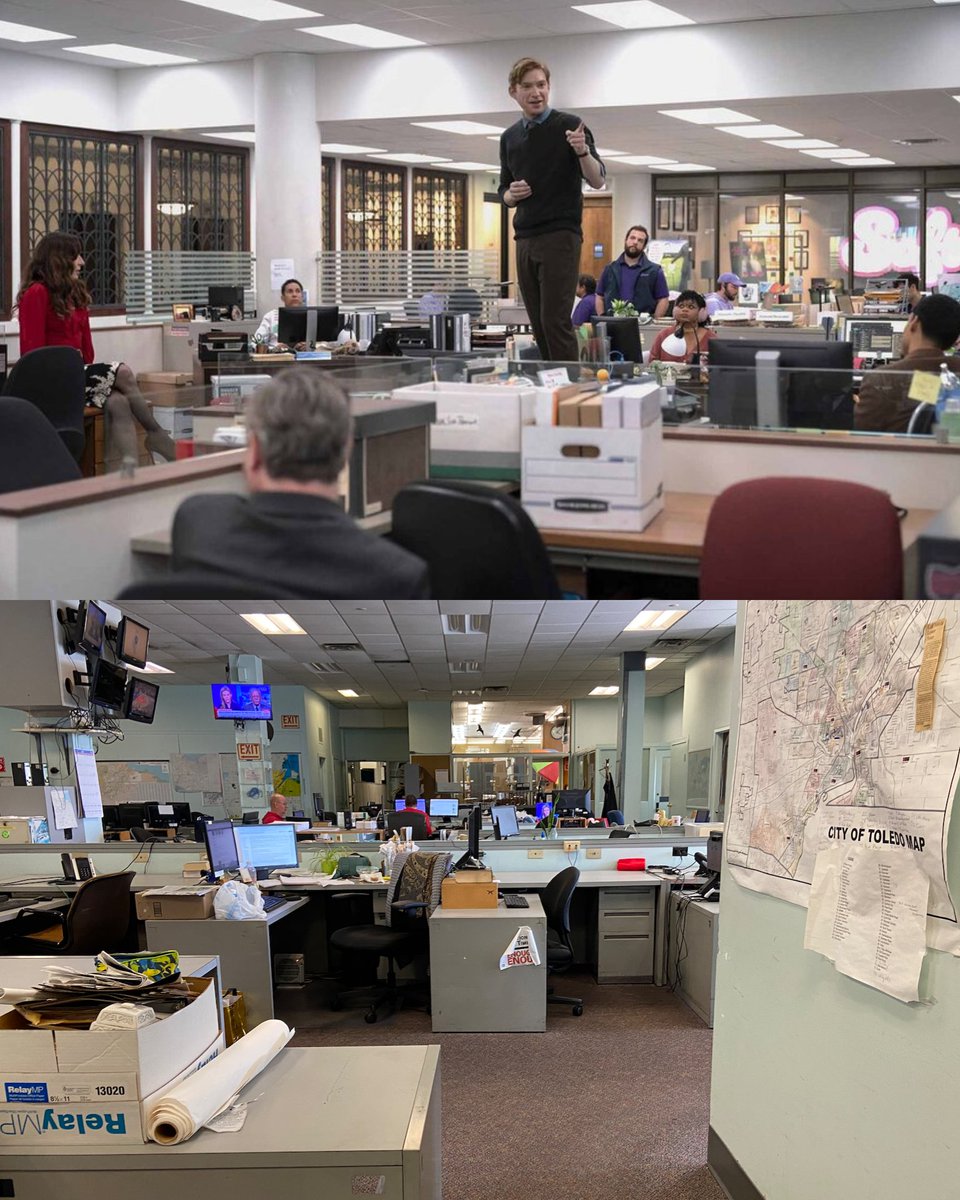 bladeguild's tweet image. We’re thrilled about The Paper! We noticed though that while the show’s writers had visited our newsroom for research, they missed a detail. The office in the promotional is clearly loosely based on ours. It’s missing the dingy feel and leaky ceiling that we’re familiar with.
