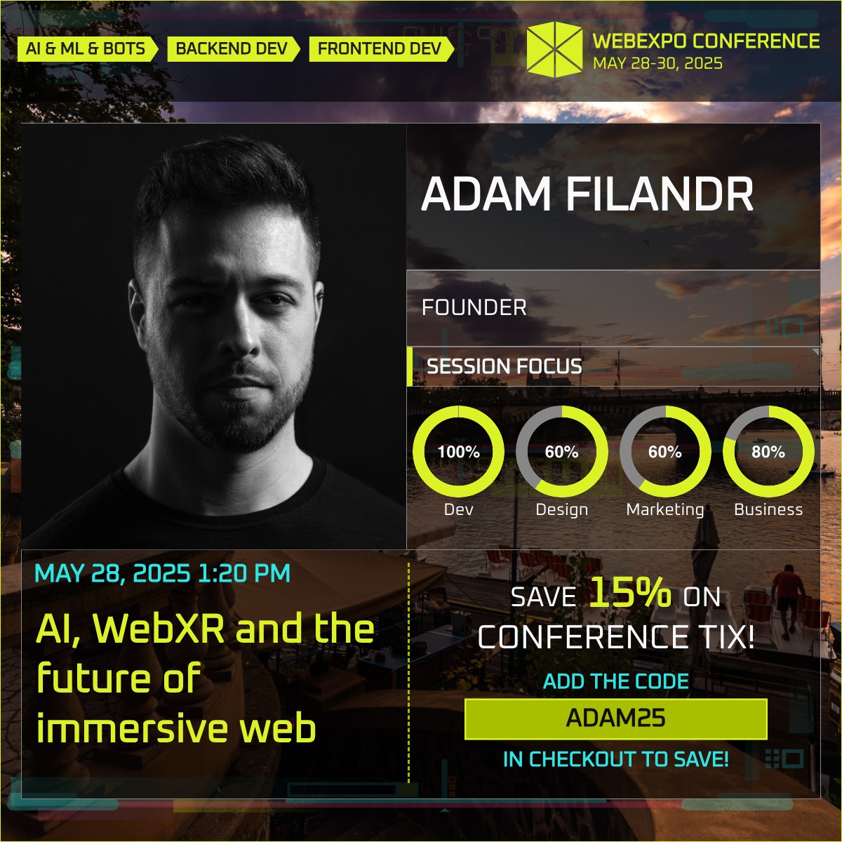 Adam Filandr ᯅ (@neofablesvr) on Twitter photo Catch me at <a href="/webexpo/">WebExpo Conference - May 28-30, 2025</a> tomorrow - giving a talk at 13:20!
It’s gonna be a fun one, and I’d love to see some familiar faces 😁
There’s also a great lineup of other talks worth checking out. Should be a good conference! Catch me at <a href="/webexpo/">WebExpo Conference - May 28-30, 2025</a> tomorrow - giving a talk at 13:20!
It’s gonna be a fun one, and I’d love to see some familiar faces 😁
There’s also a great lineup of other talks worth checking out. Should be a good conference!