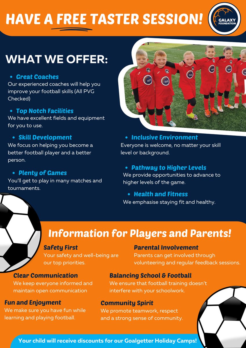 SOCCER SCHOOL FREE TASTER SESSIONS
click on the link to book your place:
thegalaxyfoundation.co.uk/book-a-class-%…
Pls RT
<a href="/MorayPS/">Moray Primary School</a> <a href="/sacredheartps/">Sacred Heart</a> <a href="/WallacestonePS/">Wallacestone PS</a> <a href="/WestquarterPrim/">Westquarter Primary</a> <a href="/stmargaretsps/">St Margaret's PS</a> <a href="/BowhousePS/">Bowhouse PS</a> <a href="/BeancrossPS/">Beancross Primary</a>