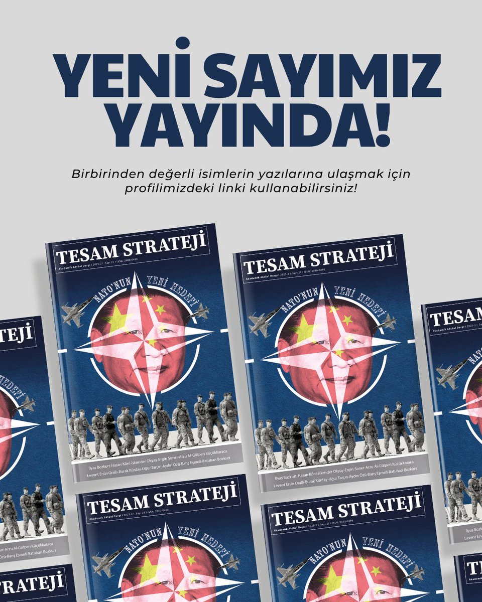 📘 TESAM Strateji Dergisi – NATO Özel Sayısı Yayında!

🔍 Soğuk Savaş’tan günümüze NATO nasıl dönüşüm geçirdi?
🌍 İttifak, yeni tehditler ve küresel krizler karşısında nerede duruyor?
Türkiye-NATO ilişkilerinde denge nasıl kuruluyor?

📝 Bu sayımızda;
➡ NATO’nun