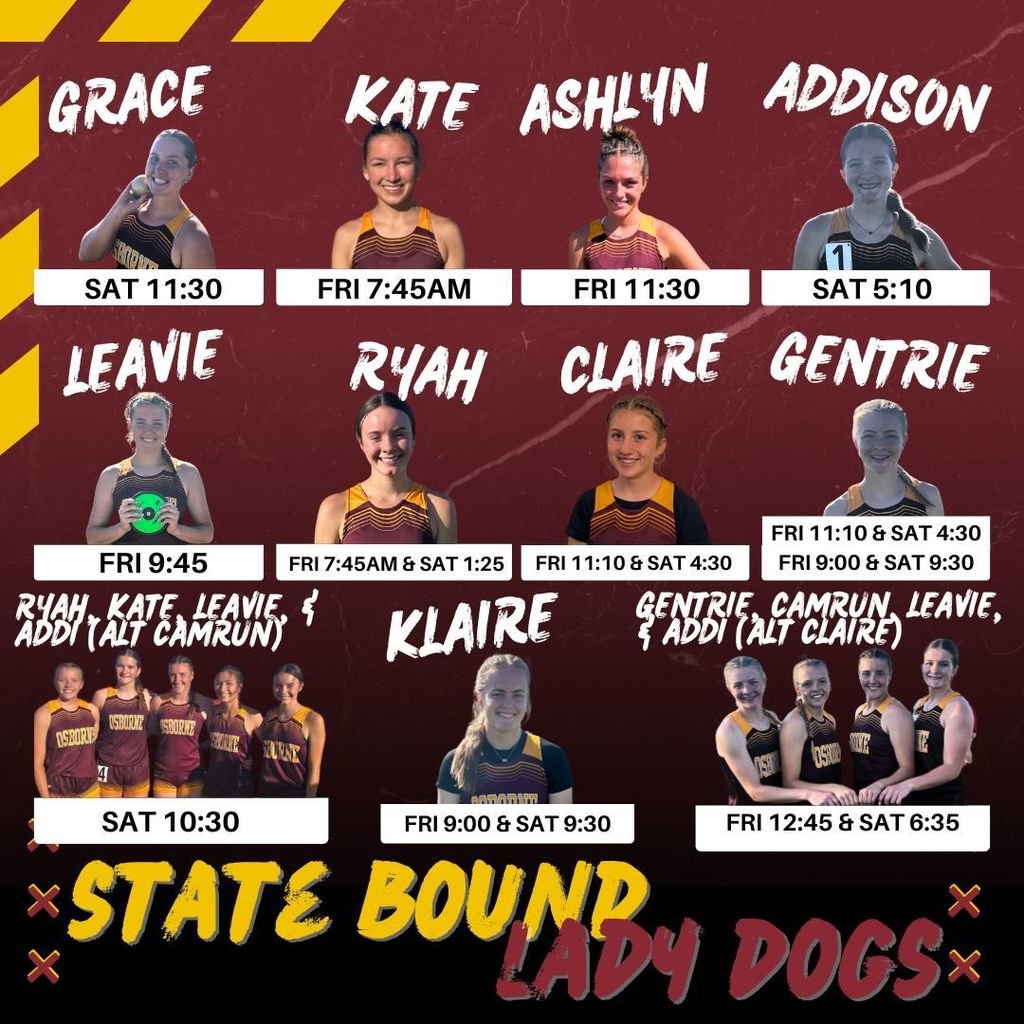 Plans for the weekend?  Cheering our Lady Dogs on at STATE!  Here's the schedule!  
Can't make the meet?  Watch live at milesplit.com/join?next=http…