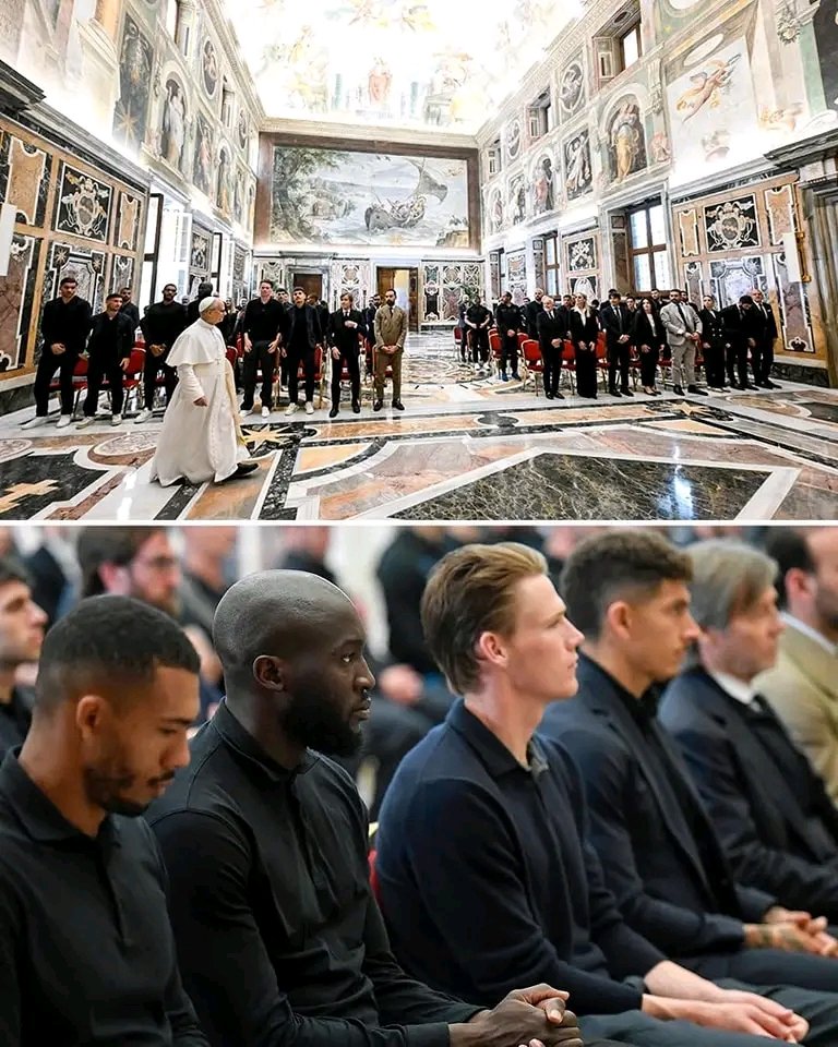iamCatholicKe's tweet photo. Pope Leo XIV met the Serie A champs 🇮🇹 https://t.co/gQv6P5Ai0F