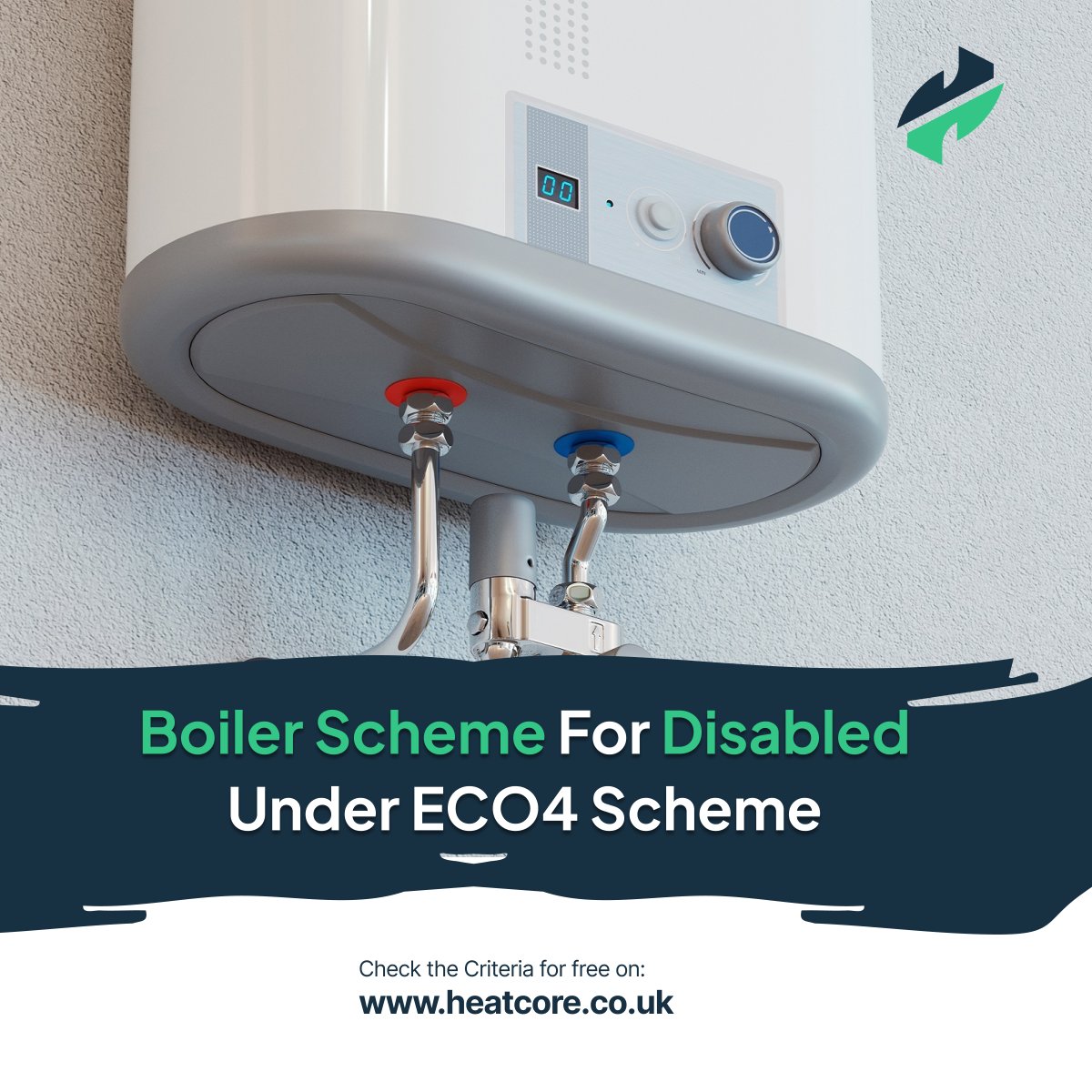 HeatcoreEnergy's tweet image. “Disabled? You may qualify for a FREE government-backed boiler replacement.” 

You could be eligible for a FREE government-backed boiler replacement! Let’s make your winters warmer — at no cost to you. 

Heat Your Home 100% Free! 

#ECO4scheme #Heatcore