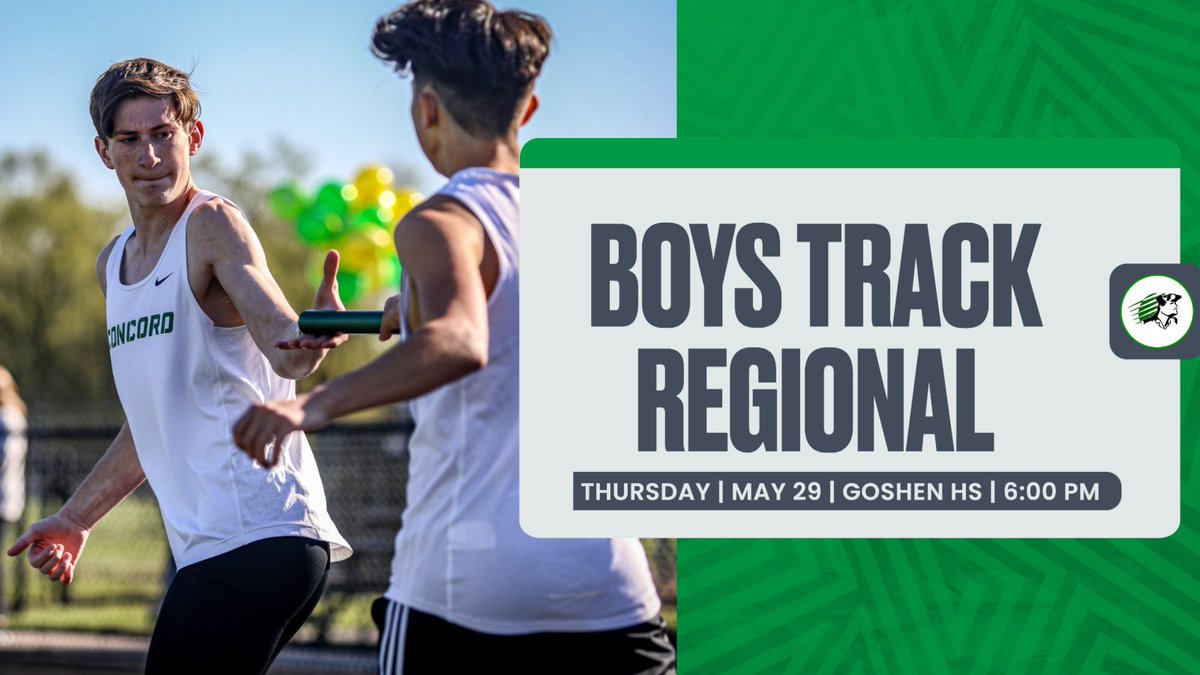 Information for the Boys Track Regional on Thursday at Goshen, including a performance list, ticket link, and time schedule, may now be found on our website here:
concordhsathletics.com/2025/05/26/boy…